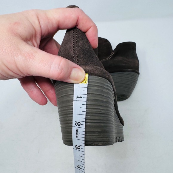 FLY LONDON Brown Suede Wedge Yip Oil Ankle Boots Women's Size 10 - Picture 10 of 11